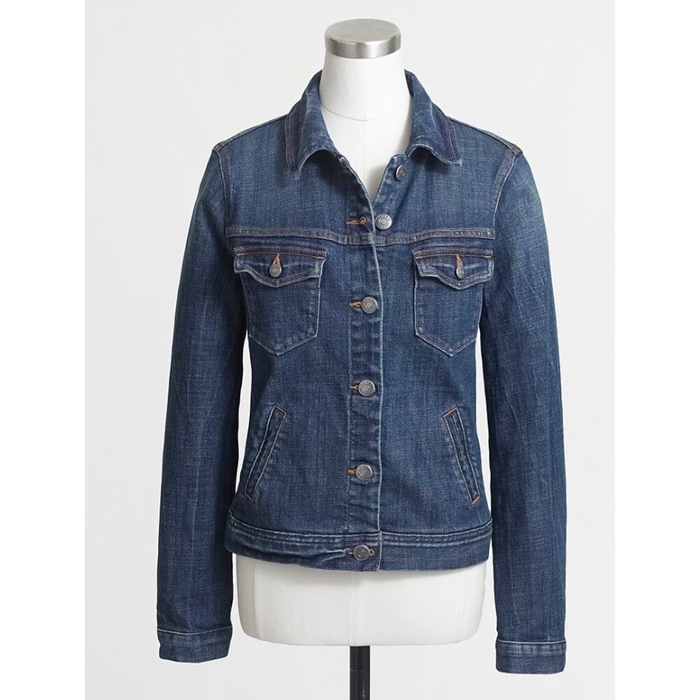 EUC J. Crew classic stretch denim trucker jean jacket - L
